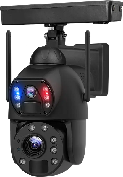 Поворотна вулична IP камера 4G з сонячною панеллю 6 Мп 20x зум ST-599-6M-20X-10W-4G Black Sectec ST-599 фото