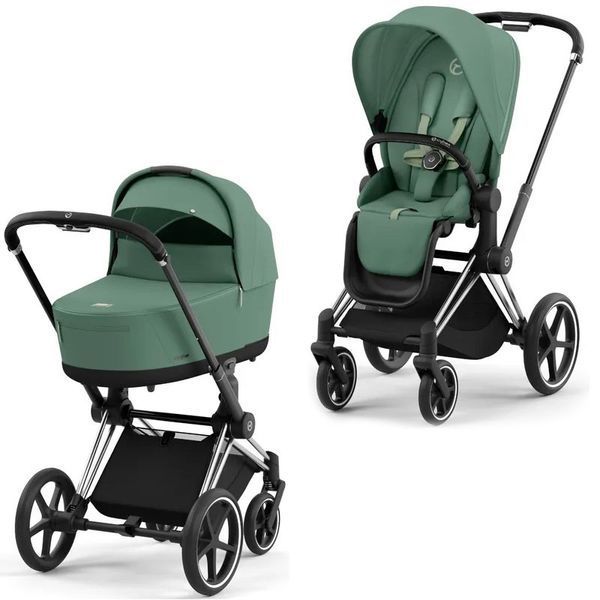 Дитяча коляска 2в1 Cybex Priam всесезонна з EVA-колесами, повною амортизацією, реверсивним сидінням та складанням однією рукою Leaf Green Cybex_Priam_Leaf_Green фото