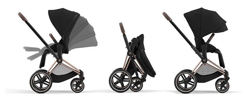 Дитяча коляска 2в1 Cybex Priam всесезонна з EVA-колесами, повною амортизацією, реверсивним сидінням та складанням однією рукою Leaf Green Cybex_Priam_Leaf_Green фото