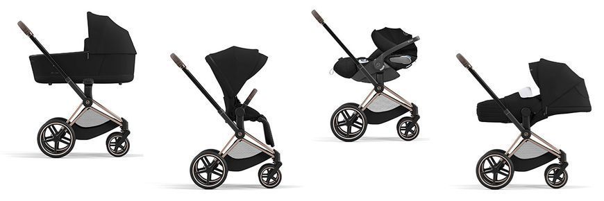 Дитяча коляска 2в1 Cybex Priam всесезонна з EVA-колесами, повною амортизацією, реверсивним сидінням та складанням однією рукою Mirage Grey Cybex_Priam_Mirage_Grey фото