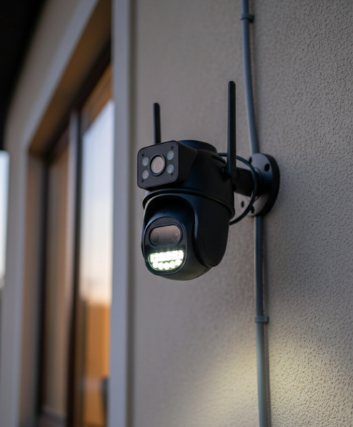 Вулична Wi-FI IP Камера відеоспостереження 9MP ICSEE поворотна бінокулярна з трьома об'єктивами 8Х зум TIP 9MPICSEE_1 фото