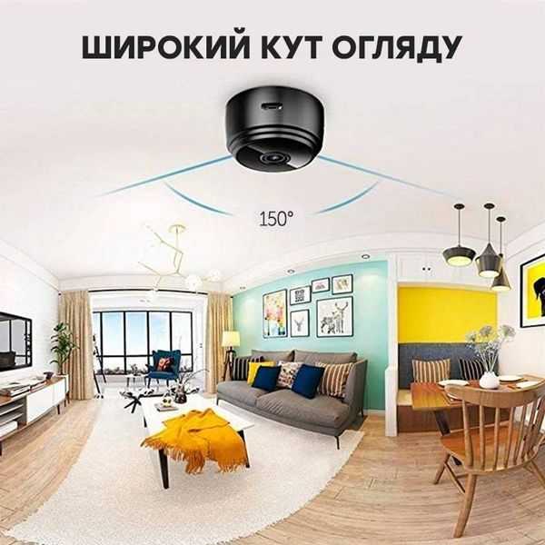 Міні Wi-Fi камера Full HD 1080P Прихована камера няні з Wi-Fi та широким кутом 140&deg; mini_2 фото