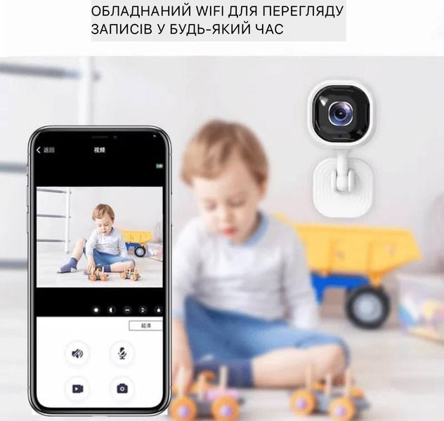 Smart камера відеоняня для дому Wi-Fi відеонагляд FullHD 1080P з нічним баченням датчик руху та двостороннім зв'язком SmartHD фото